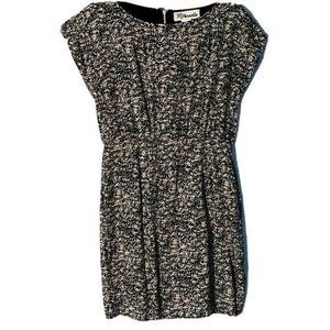 Paraella Brown Floral Short-Sleeve A-Line Mini Dress